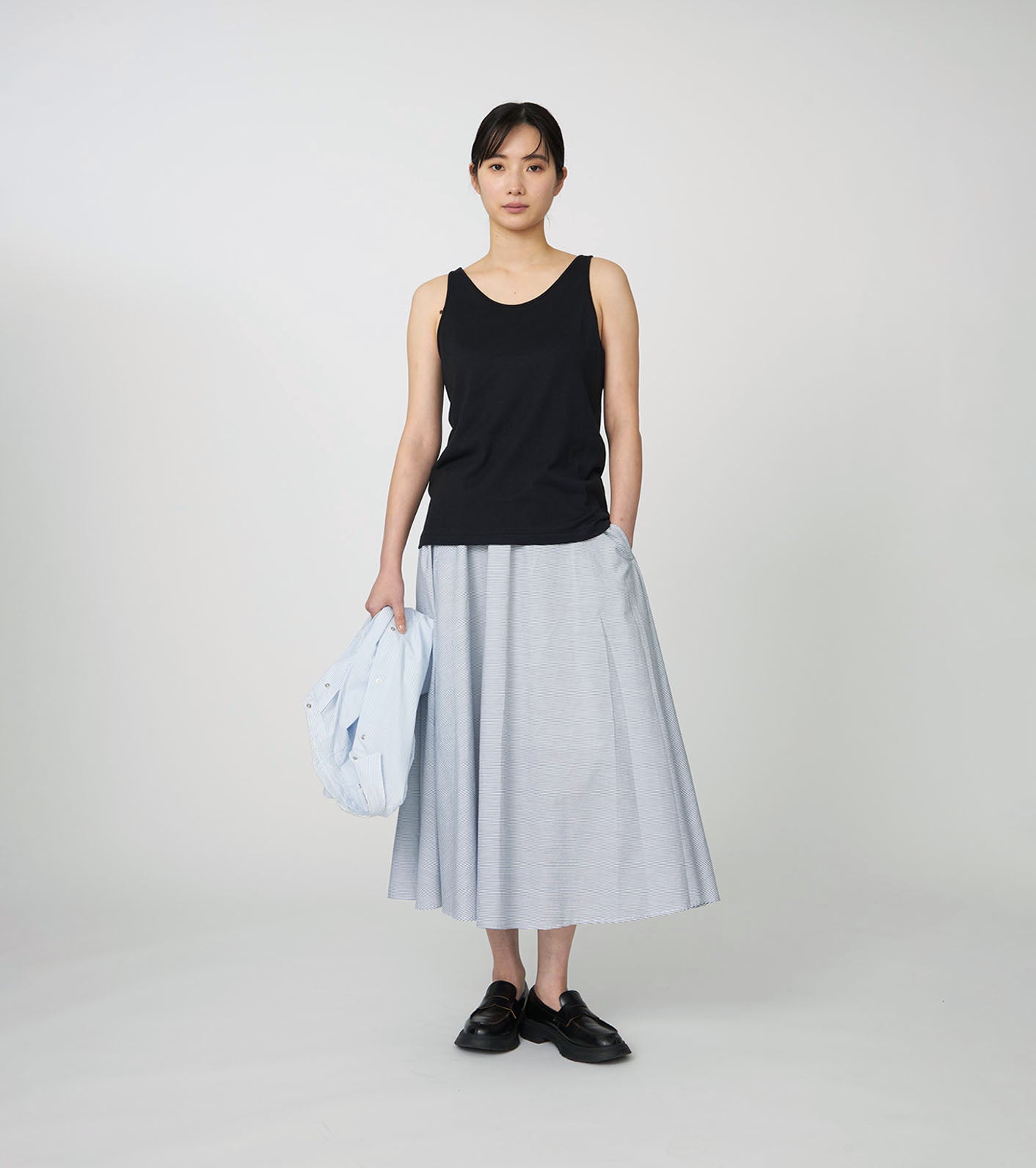 Nanamica NANAMICA LOOPWHEEL COOLMAX JERSEY CAMISOLE-WHITE