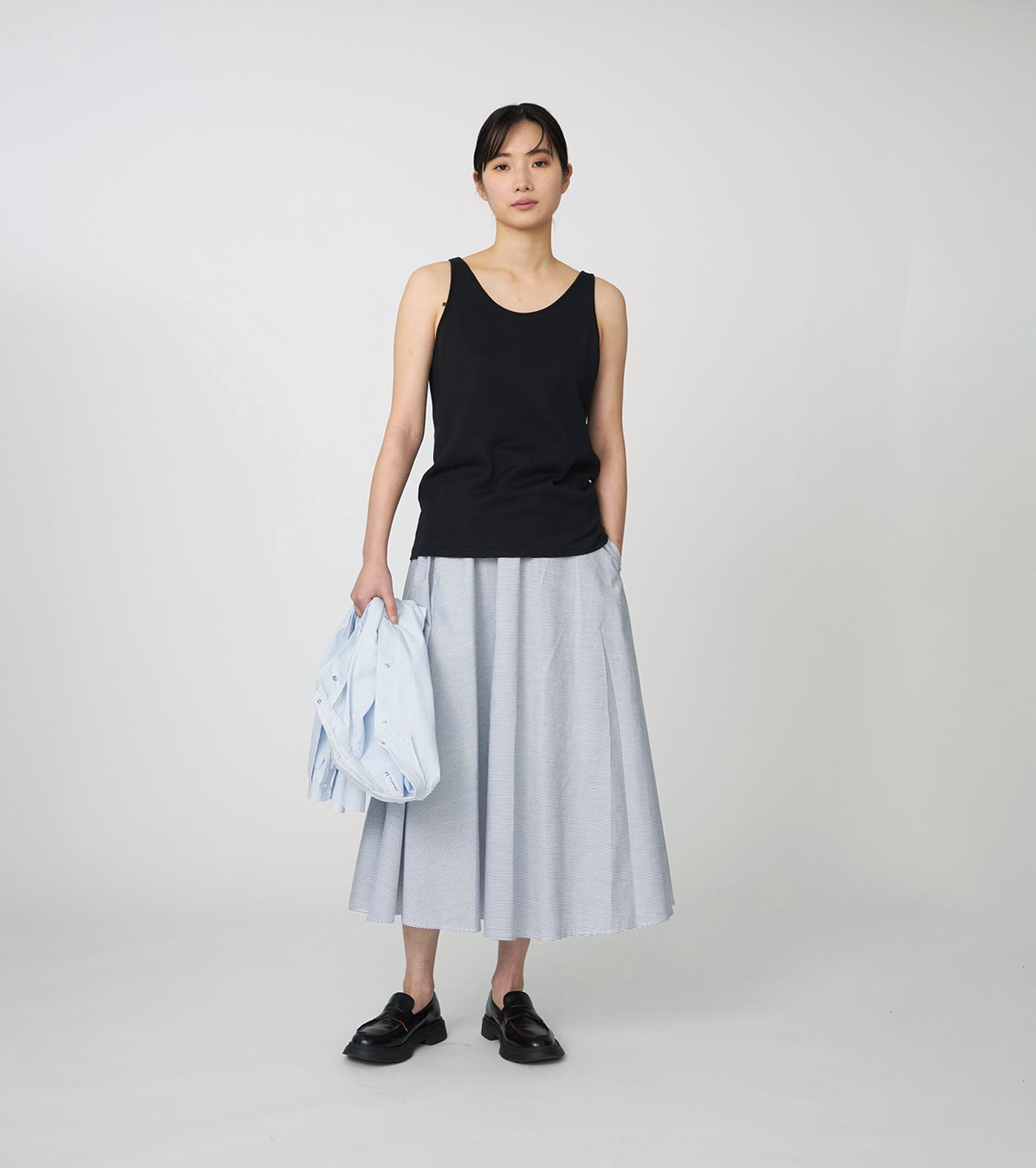 Nanamica NANAMICA LOOPWHEEL COOLMAX JERSEY CAMISOLE-WHITE