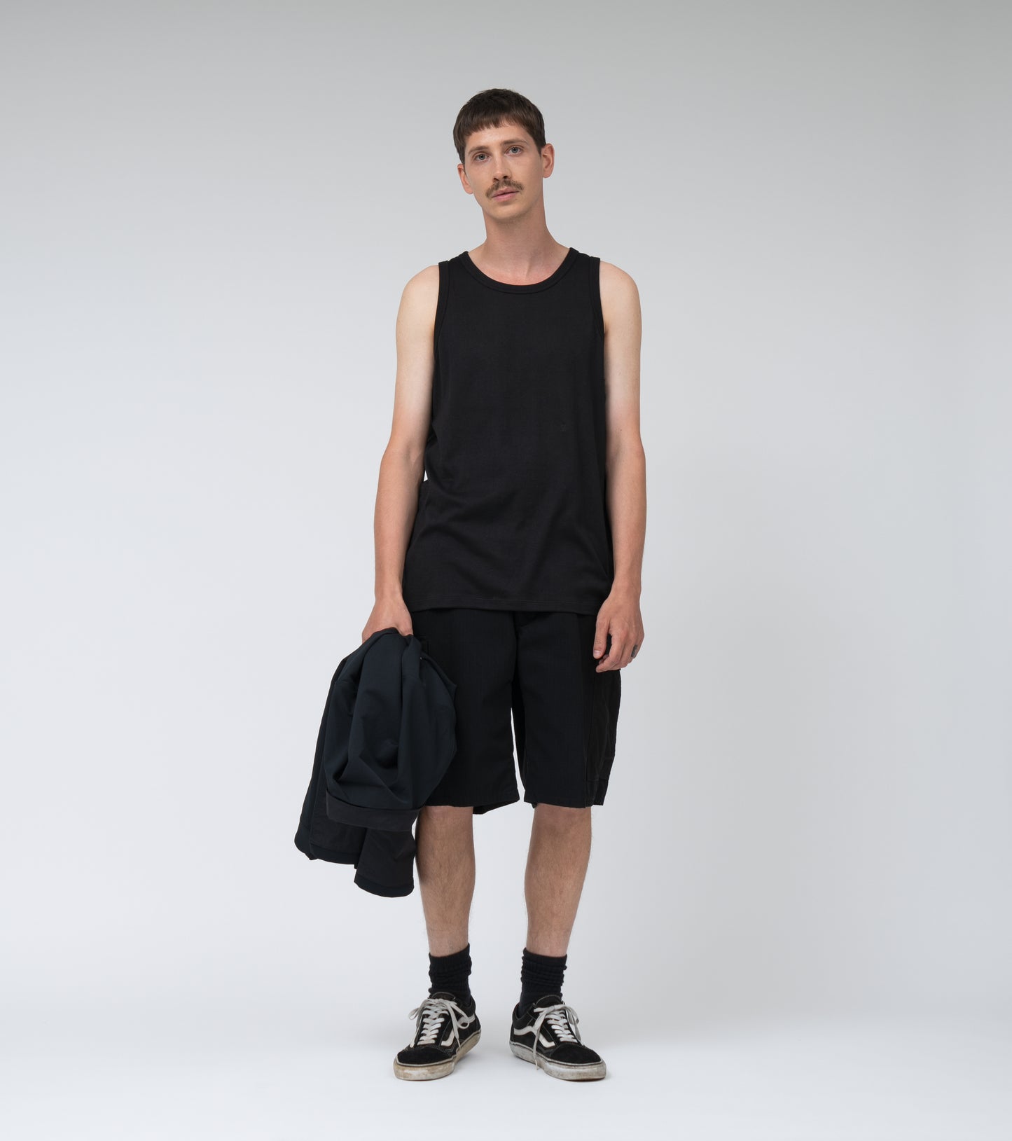 Nanamica NANAMICA LOOPWHEEL COOLMAX JERSEY TANK-BLACK
