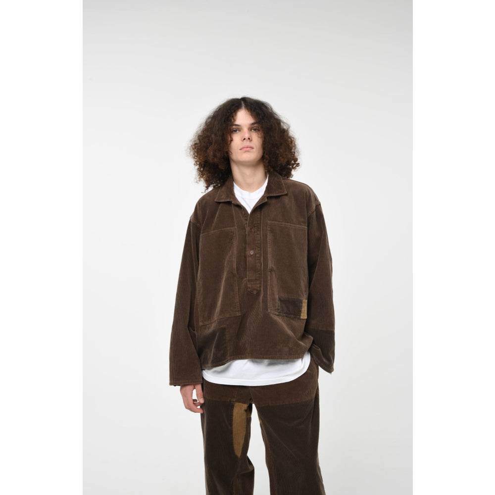 BOW WOW NRA P/O CORDUROY SHIRTS REPAIRED-BROWN