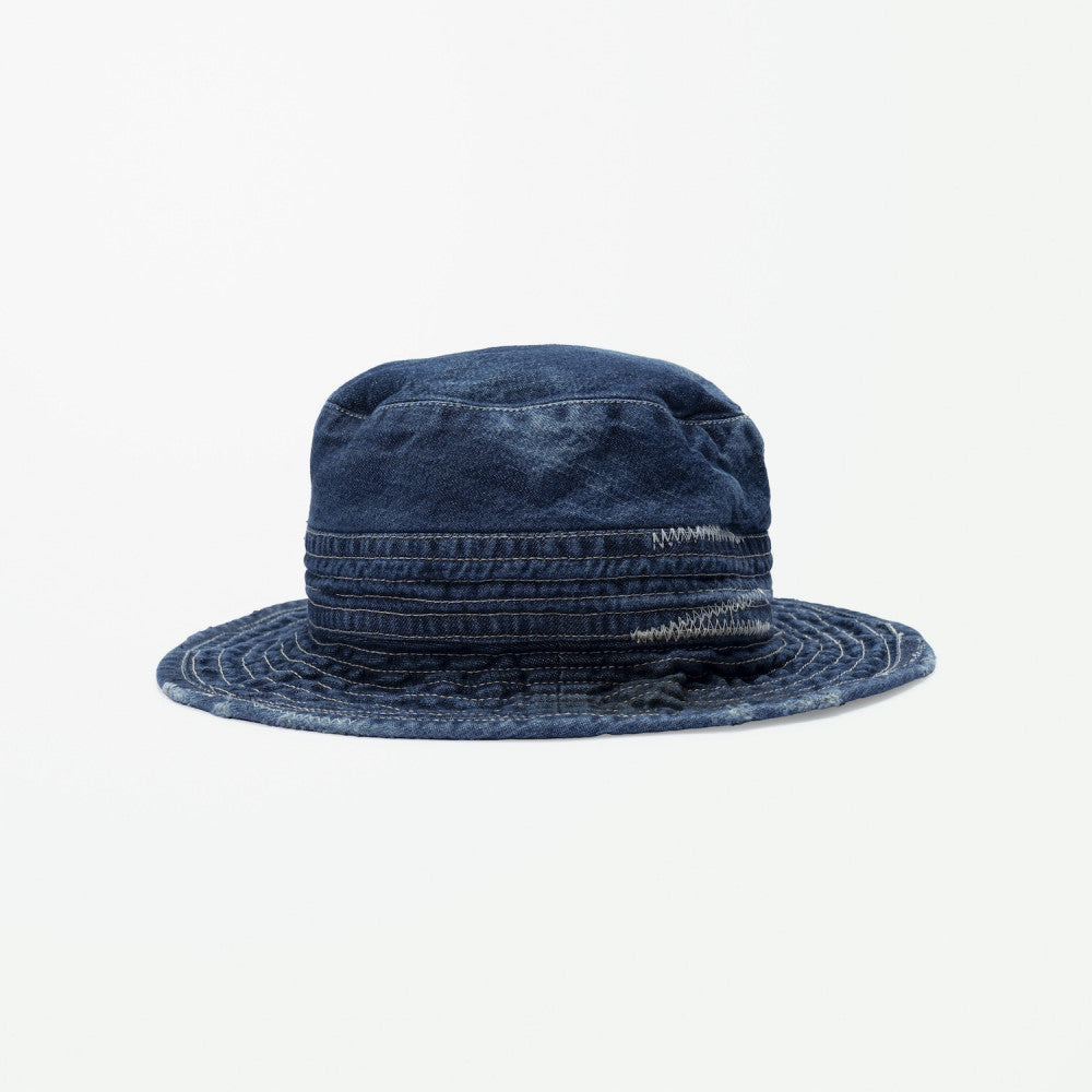 MADNESS NV. NEP DENIM BUCKET HAT (MADE IN JAPAN)-INDIGO