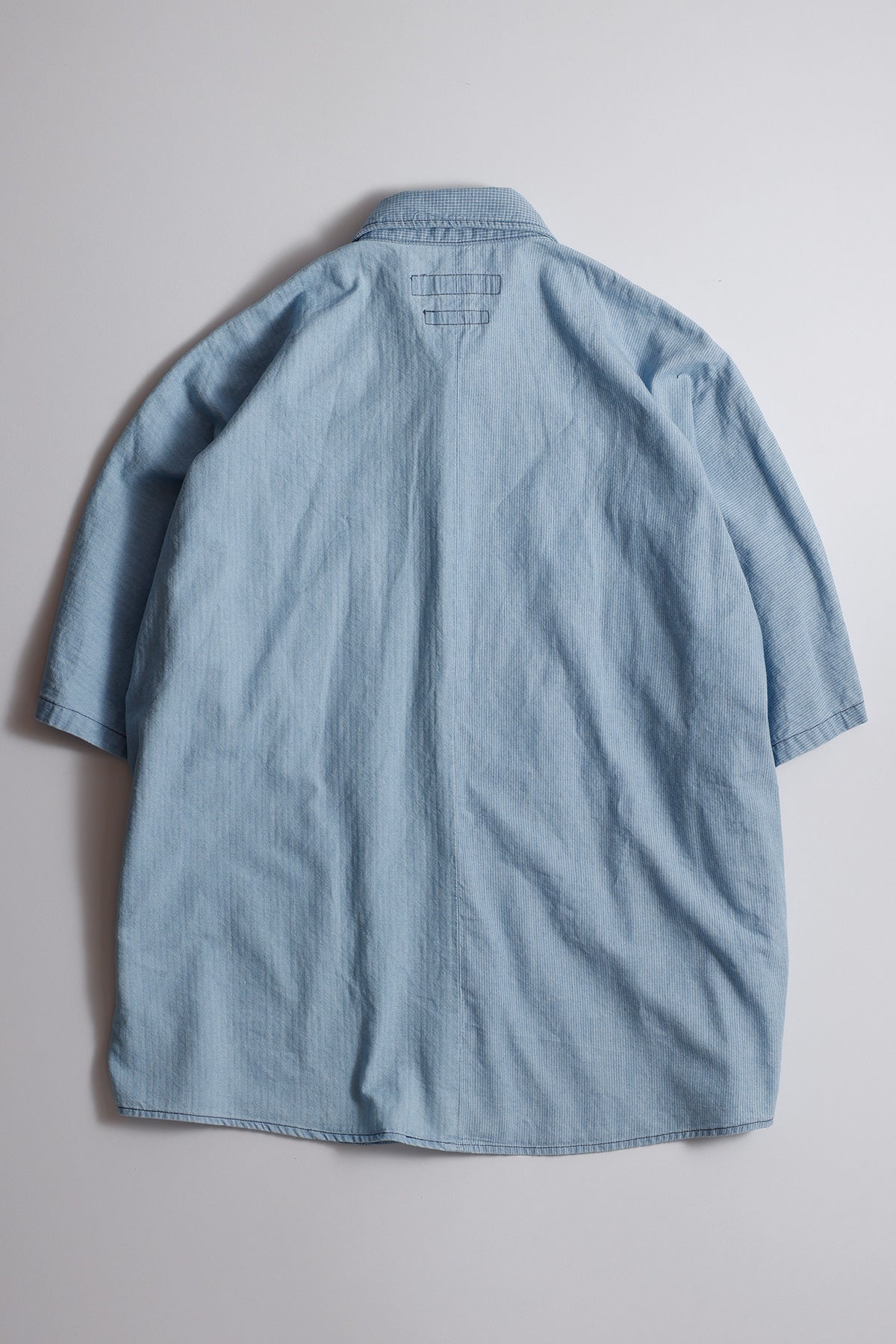 FUNDAMENTAL OBI S/S SHIRT 3YR WASH-INDIGO