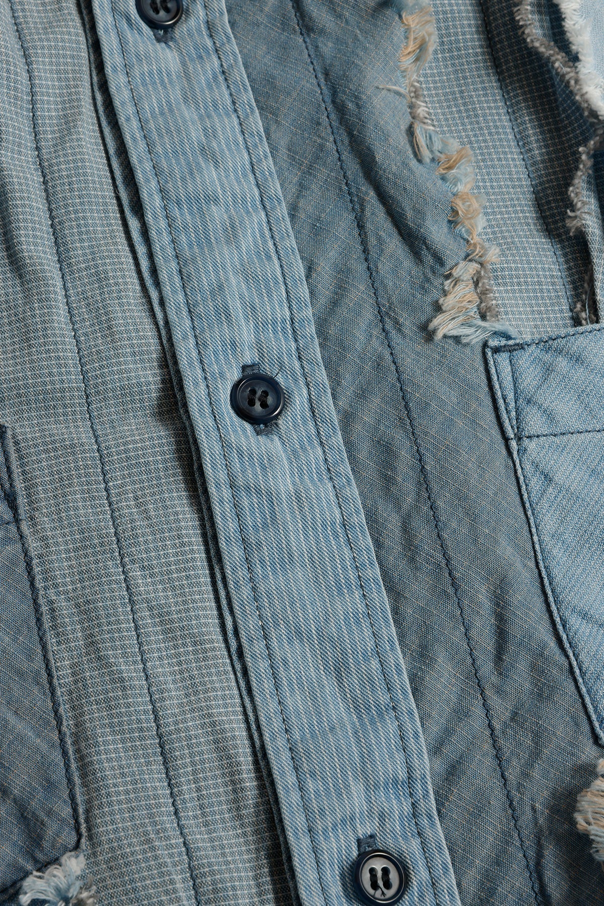 FUNDAMENTAL OBI STRIPE SHIRT 3YR WASH-INDIGO