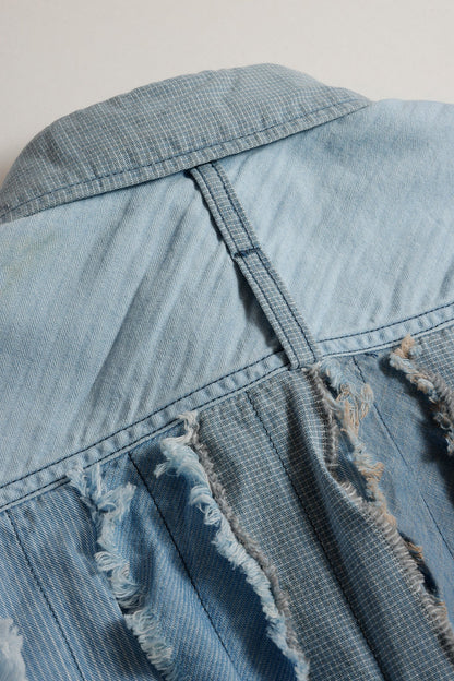 FUNDAMENTAL OBI STRIPE SHIRT 3YR WASH-INDIGO