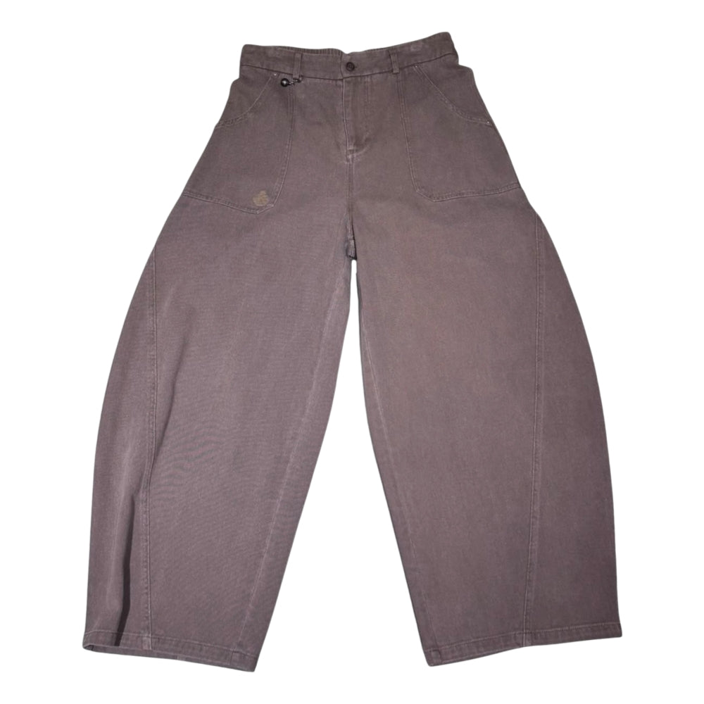 OPEN DIALOGUE CURVE TWILL PANTS-WASHED BROWN