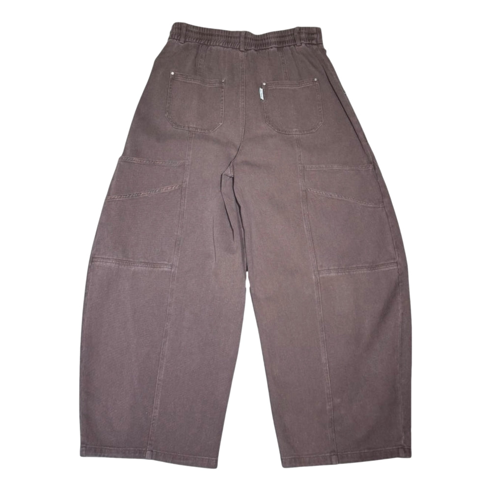 OPEN DIALOGUE CURVE TWILL PANTS-WASHED BROWN