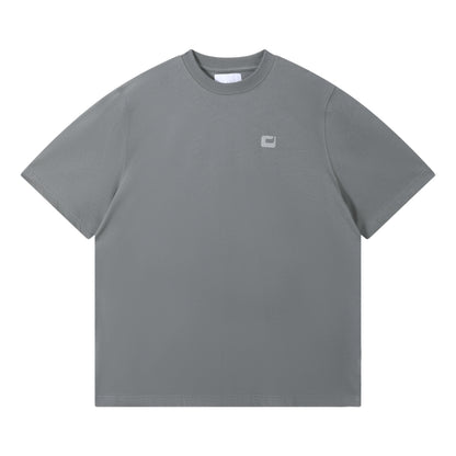 OPEN DIALOGUE ODE TEXTURE EMBROIDERY TEE-GREY
