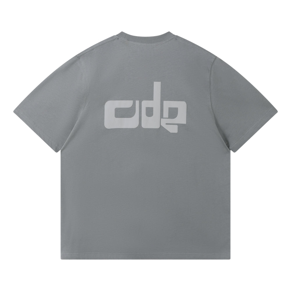 OPEN DIALOGUE ODE TEXTURE EMBROIDERY TEE-GREY