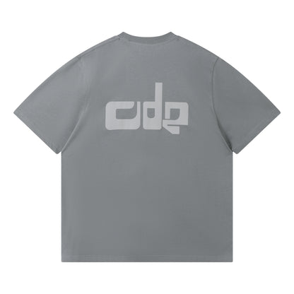 OPEN DIALOGUE ODE TEXTURE EMBROIDERY TEE-GREY