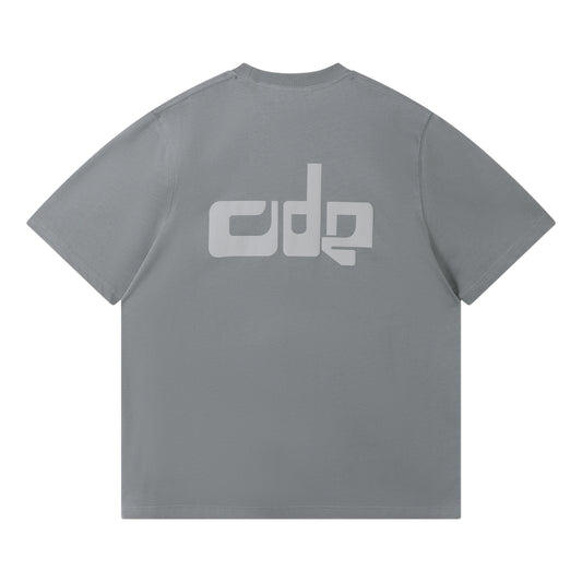 OPEN DIALOGUE ODE TEXTURE EMBROIDERY TEE-GREY