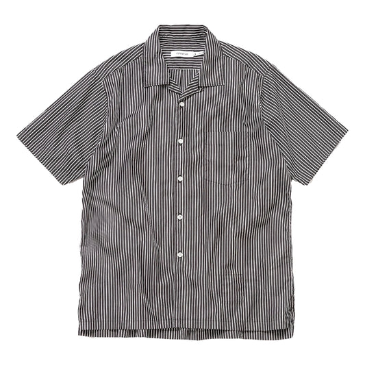 NONNATIVE OFFICER S/S SHIRT COTTON BROAD LONDON STRIPE-BLACK