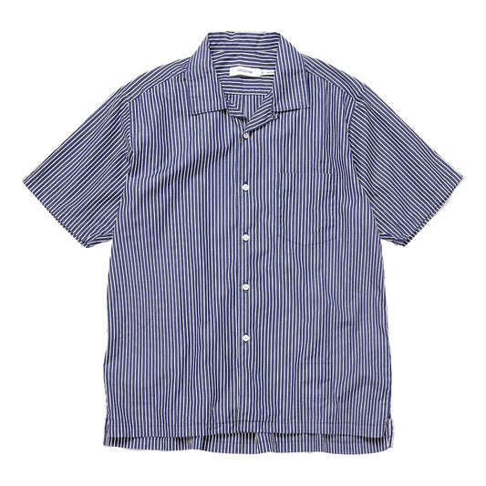 NONNATIVE OFFICER S/S SHIRT COTTON BROAD LONDON STRIPE-NAVY