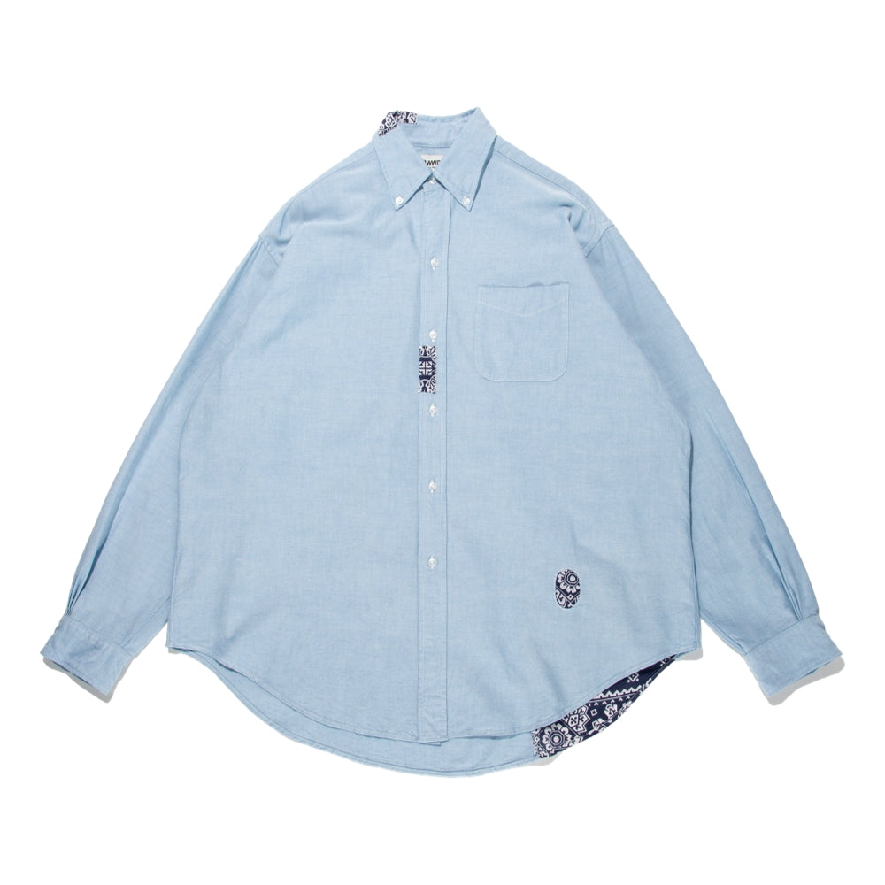 BOW WOW OXFORD BD SHIRTS BANDANNA REPAIRED-BLUE