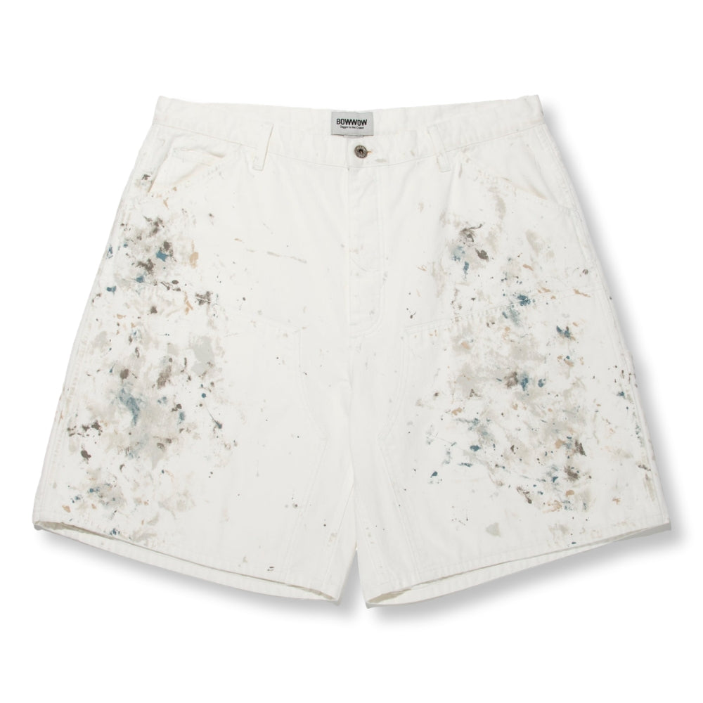 BOWWOW PAINTER'S SPLATTER SHORTS-WHITE