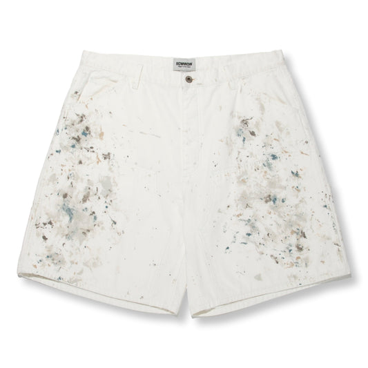 BOWWOW PAINTER'S SPLATTER SHORTS-WHITE