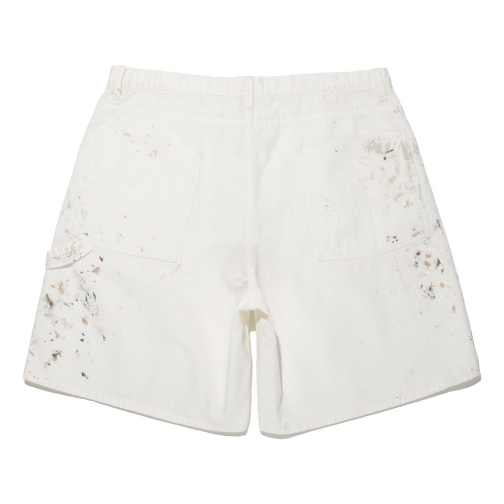 BOWWOW PAINTER'S SPLATTER SHORTS-WHITE