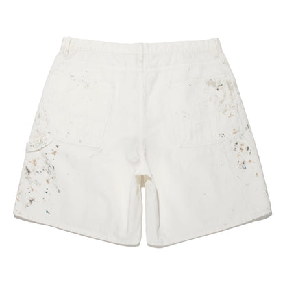 BOWWOW PAINTER'S SPLATTER SHORTS-WHITE