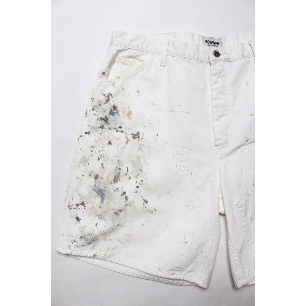 BOWWOW PAINTER'S SPLATTER SHORTS-WHITE