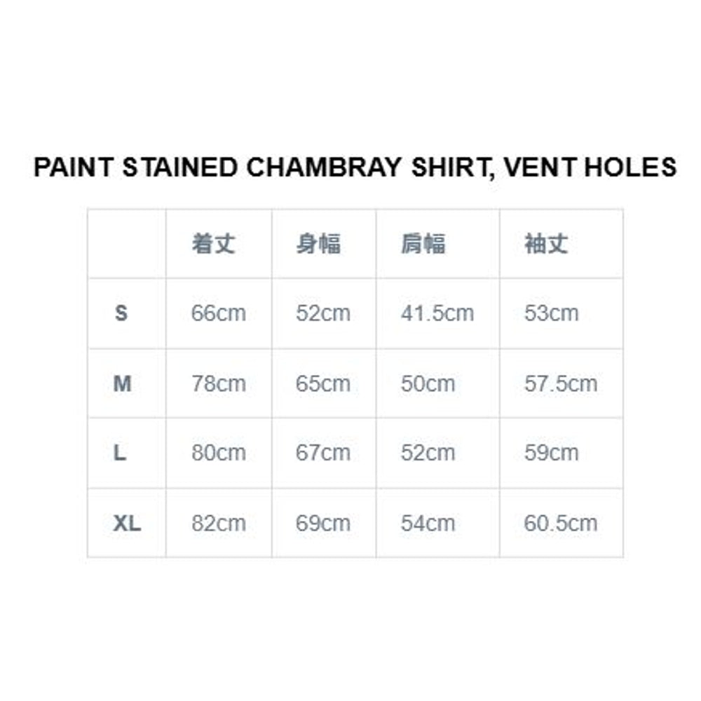 BOWWOW PAINT STAINED CHAMBRAY SHIRT VENT HOLES-INDIGO