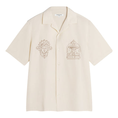 MAISON KITSUNE PARISIAN MONUMENTS RESORT SHIRT-CLAY LATTICE