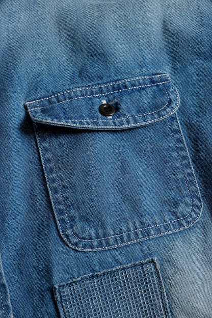 FUNDAMENTAL PATCH DENIM SHIRT 5YR WASH-INDIGO