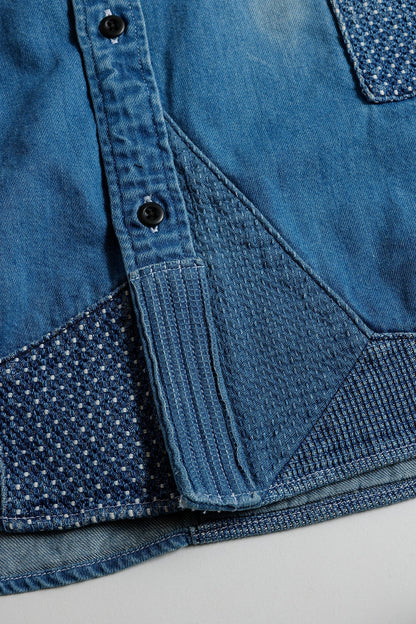 FUNDAMENTAL PATCH DENIM SHIRT 5YR WASH-INDIGO