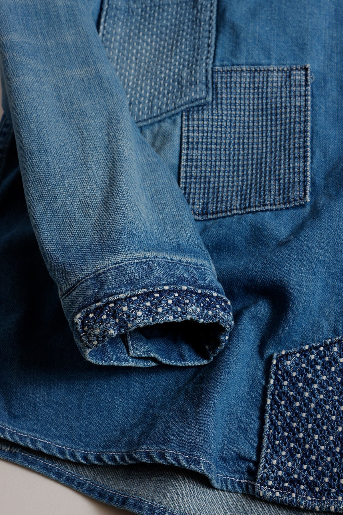 FUNDAMENTAL PATCH DENIM SHIRT 5YR WASH-INDIGO