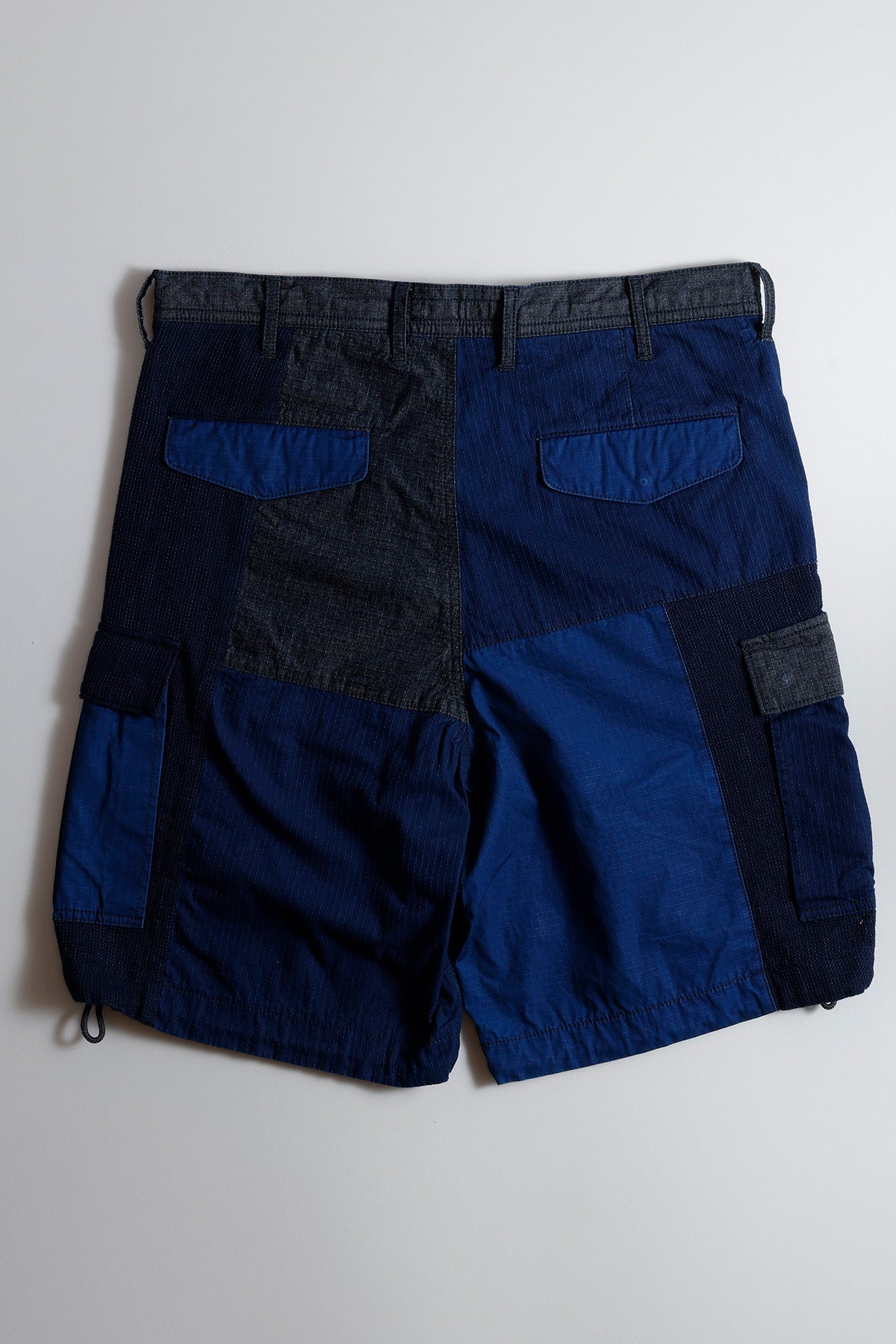 FUNDAMENTAL PATCHWORK CARGO SHORT PANTS RINSE-INDIGO