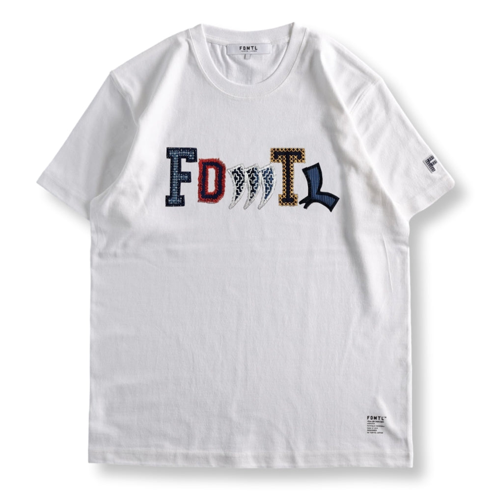 FUNDAMENTAL PATCHWORK LOGO TEE-WHITE