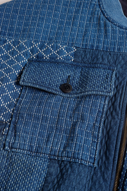FUNDAMENTAL PATCHWORK POCKET JACKET 3YR WASH-INDIGO