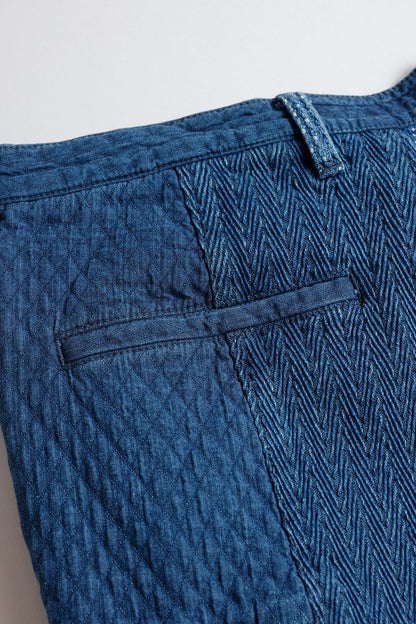 FUNDAMENTAL PATCHWORK SHORT PANTS 3YR WASH-INDIGO