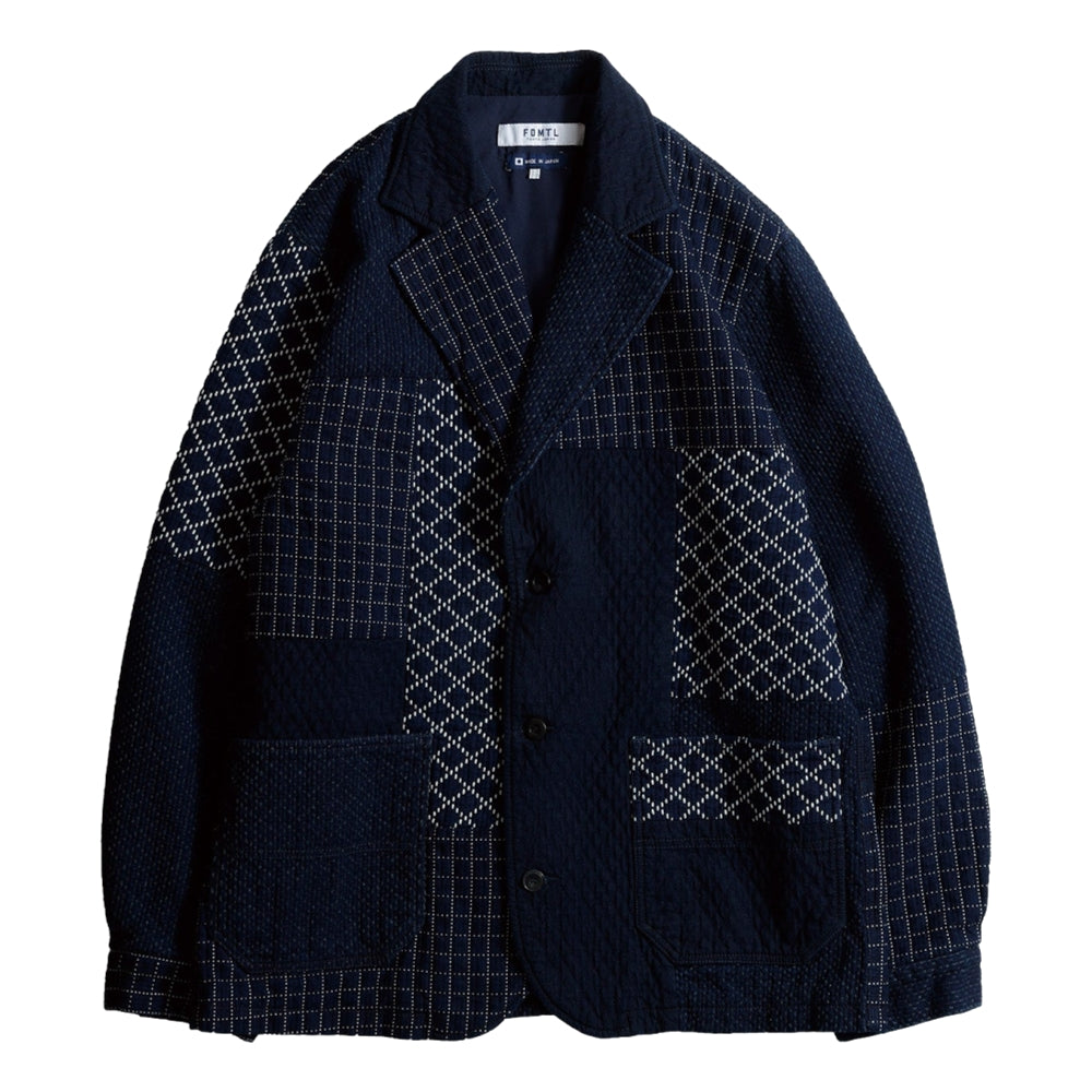 FUNDAMENTAL PATCHWORK SPORT JACKET RINSE-INDIGO