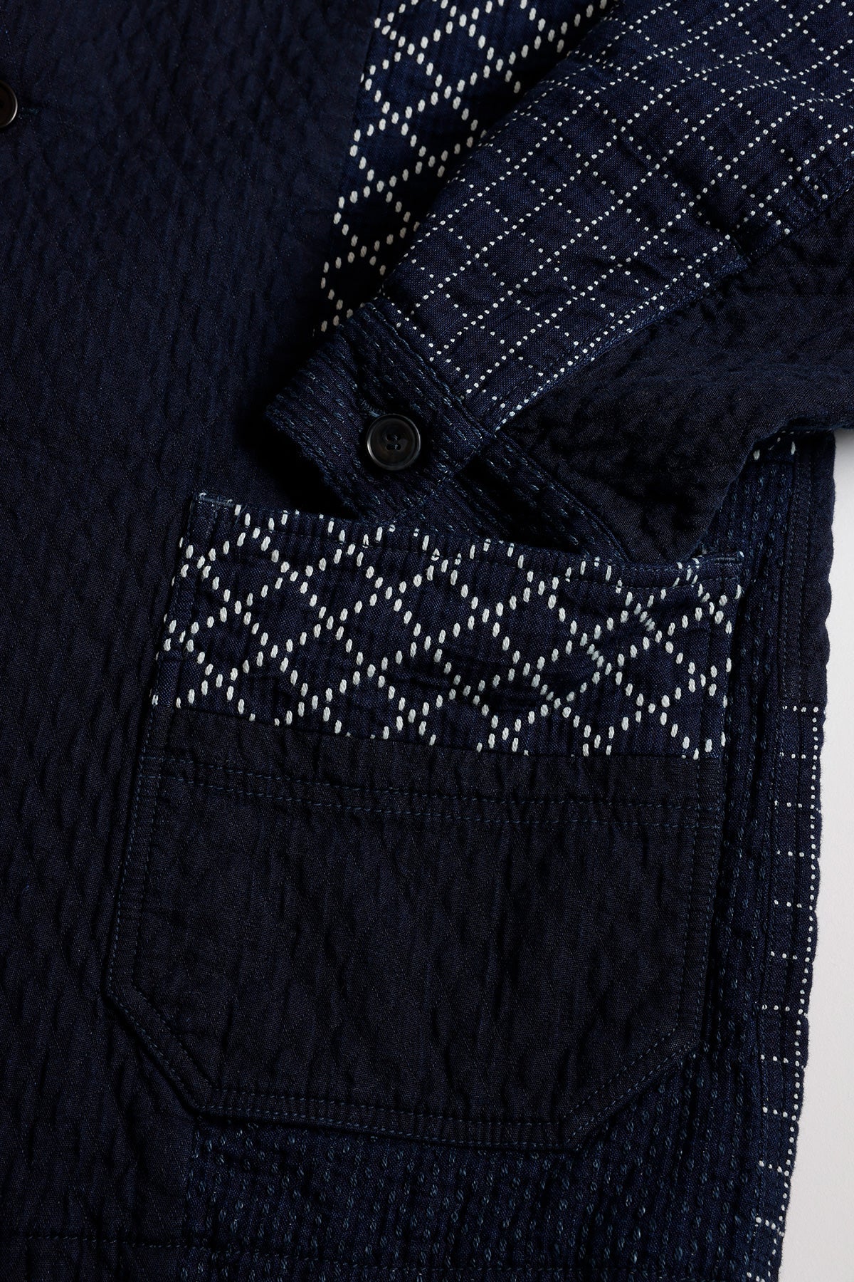 FUNDAMENTAL PATCHWORK SPORT JACKET RINSE-INDIGO