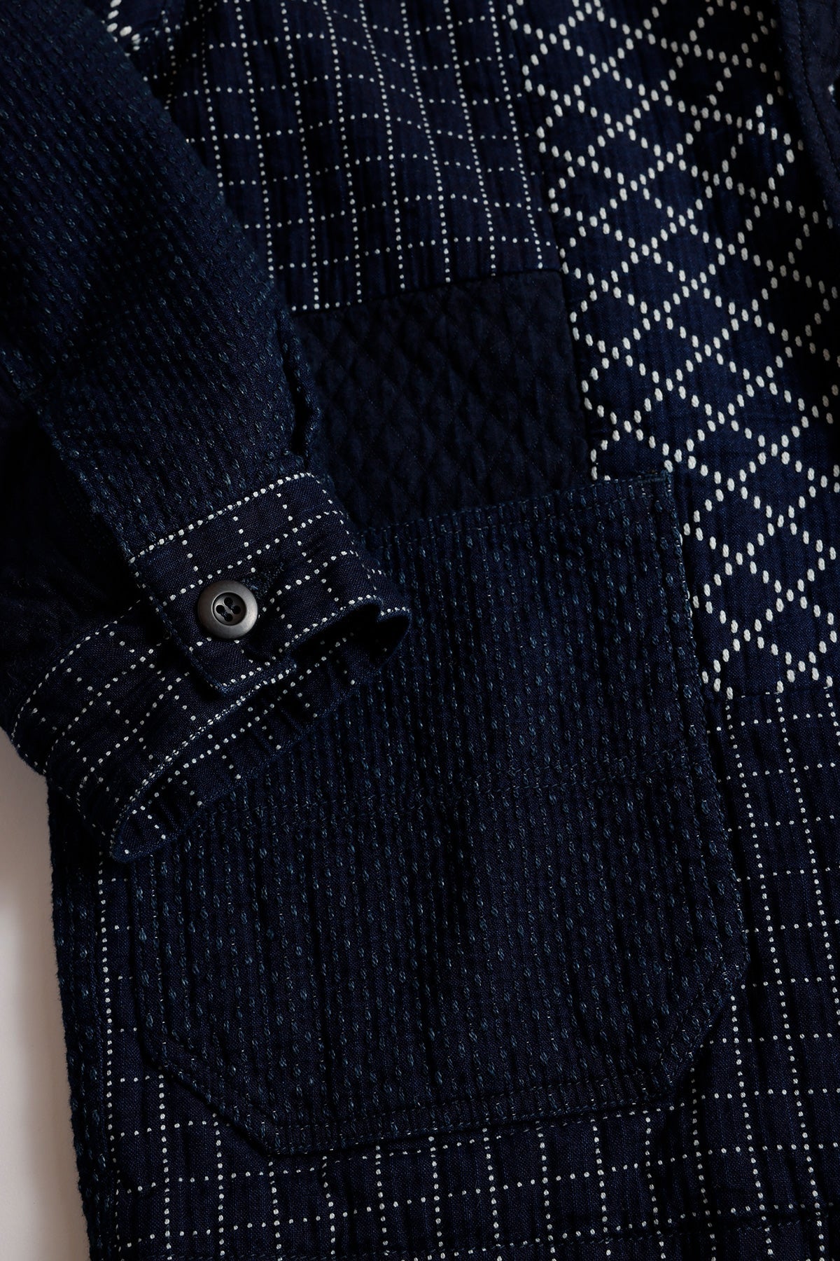 FUNDAMENTAL PATCHWORK SPORT JACKET RINSE-INDIGO