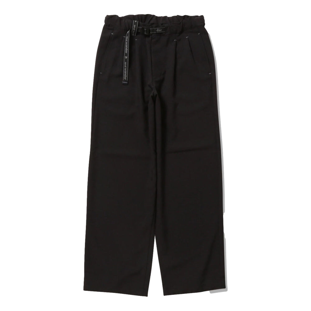 AND WANDER PE MELANGE TWILL WIDE PANTS-BLACK