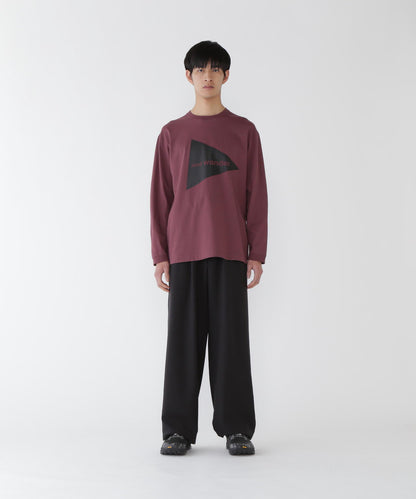 AND WANDER PE MELANGE TWILL WIDE PANTS-BLACK