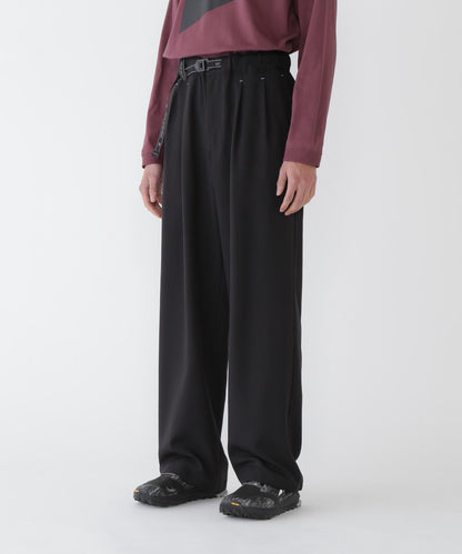 AND WANDER PE MELANGE TWILL WIDE PANTS-BLACK