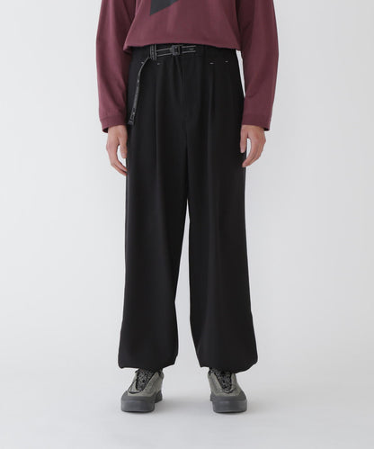 AND WANDER PE MELANGE TWILL WIDE PANTS-BLACK