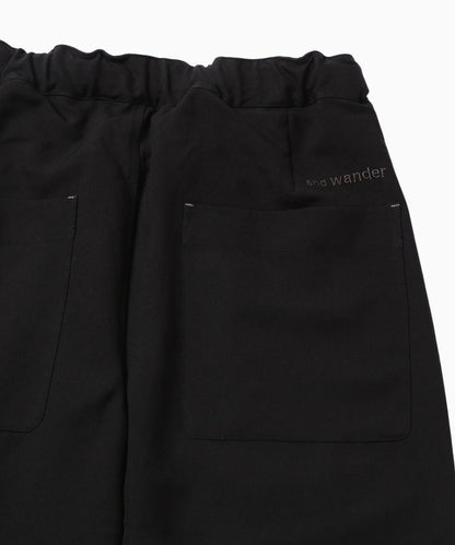 AND WANDER PE MELANGE TWILL WIDE PANTS-BLACK
