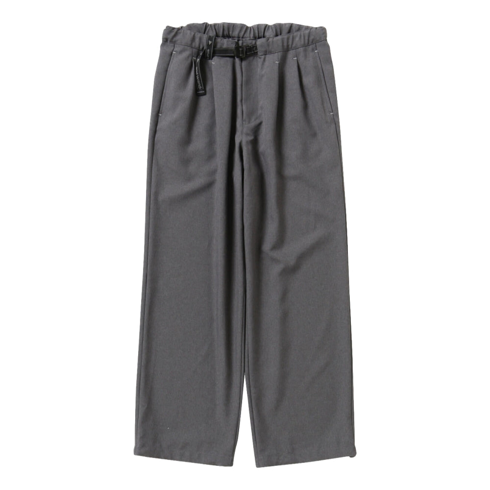 AND WANDER PE MELANGE TWILL WIDE PANTS-GREY