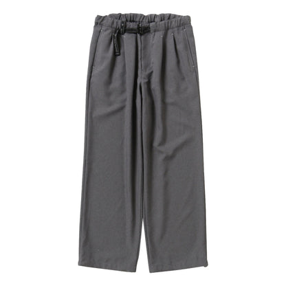 AND WANDER PE MELANGE TWILL WIDE PANTS-GREY