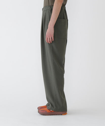 AND WANDER PE MELANGE TWILL WIDE PANTS-GREY