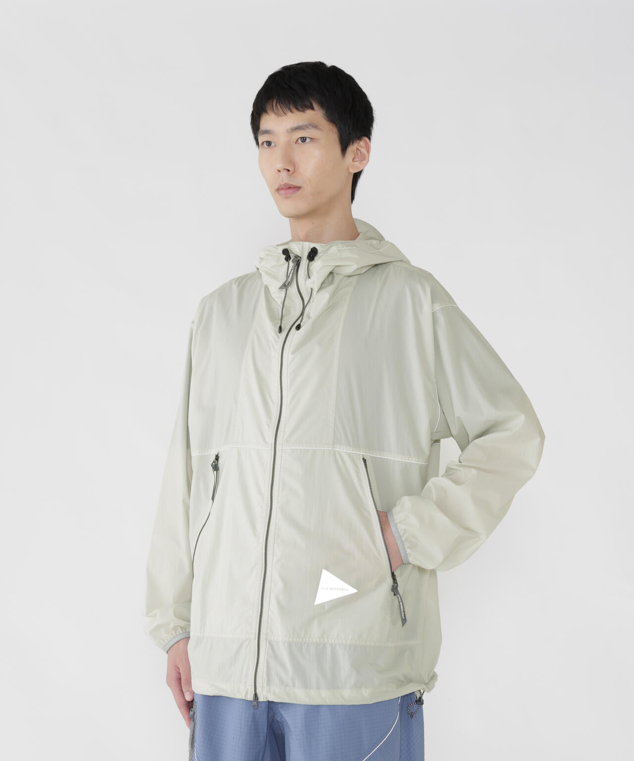 AND WANDER PERTEX WIND JACKET-ICE GREY