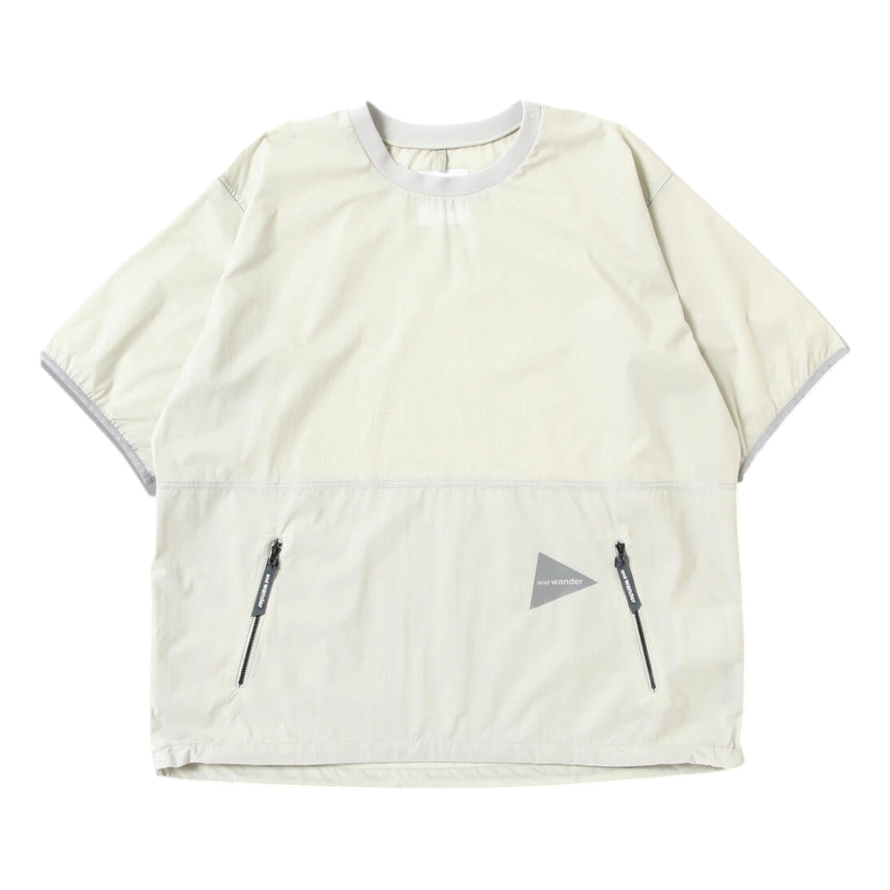 AND WANDER PERTEX WIND TEE-ICE GREY