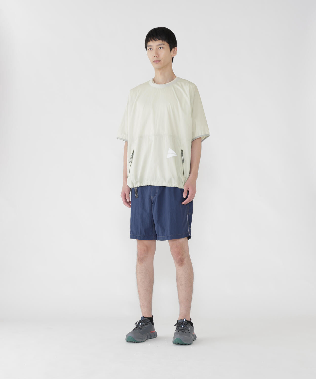 AND WANDER PERTEX WIND TEE-ICE GREY