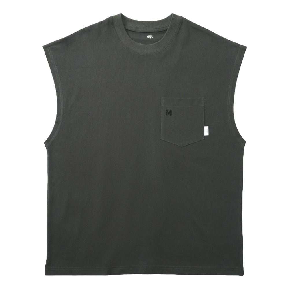 MADNESS POCKET TANK TOP-CHARCOAL