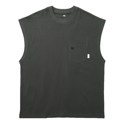 MADNESS POCKET TANK TOP-CHARCOAL