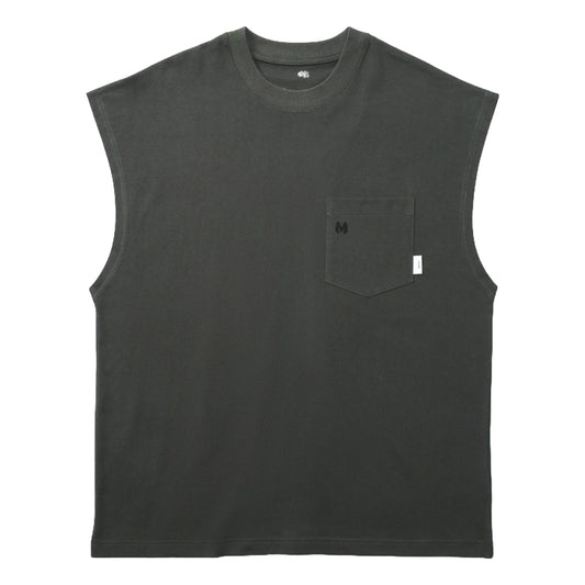 MADNESS POCKET TANK TOP-CHARCOAL