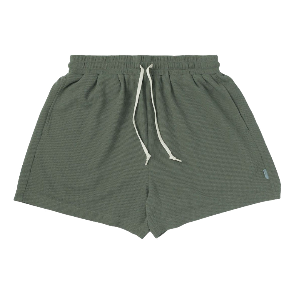 MADNESS POLYESTER WAFFLE EASY SHORTS (FABRIC BY JAPAN)-GREEN