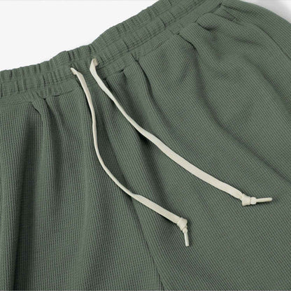 MADNESS POLYESTER WAFFLE EASY SHORTS (FABRIC BY JAPAN)-GREEN